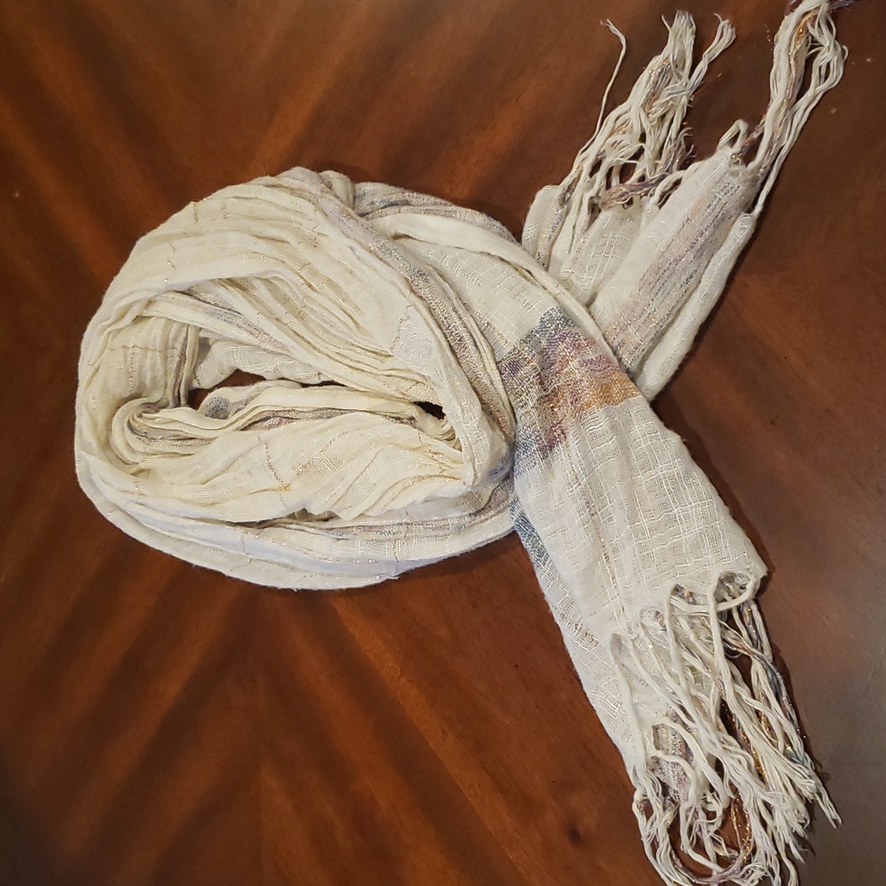 2/$20 scarves - Oatmeal and gold scarf